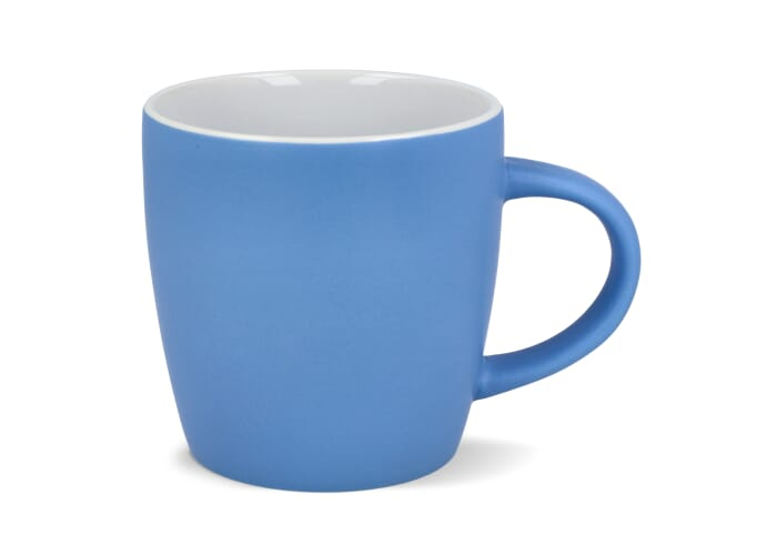 Mug en verre promotionnel 180 ml avec anse Vardez Bleu clair